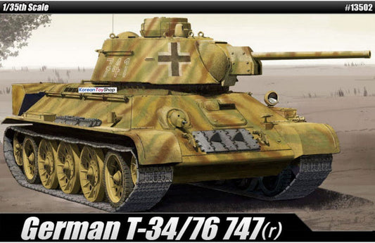 SCALE ASSEMBLY KIT COMPATIBLE WITH T-34 747 (R) GERMAN VERSION KIT 1:35 ACADEMY ACD13502