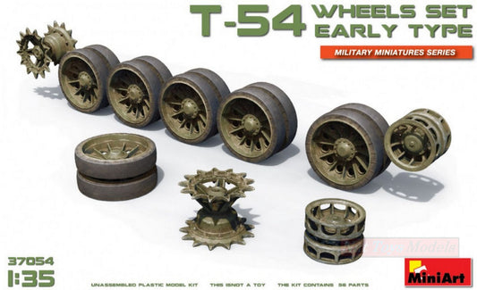 SCALE ASSEMBLY KIT COMPATIBLE WITH T-54 WHEELS SET EARLY TYPE KIT 1:35 MINIART MIN37054