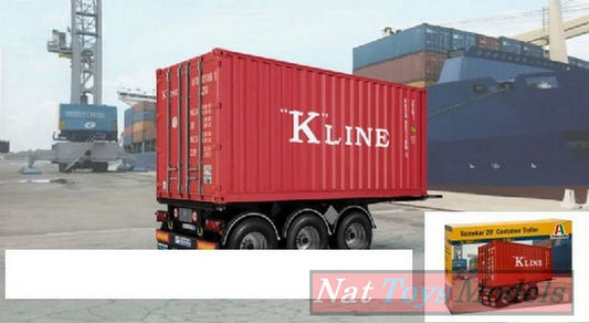 KIT TO BE ASSEMBLED IN SCALE COMPATIBLE WITH TECNOCAR 20 CONTAINER TRAILER KIT 1:24 ITALERI IT3887