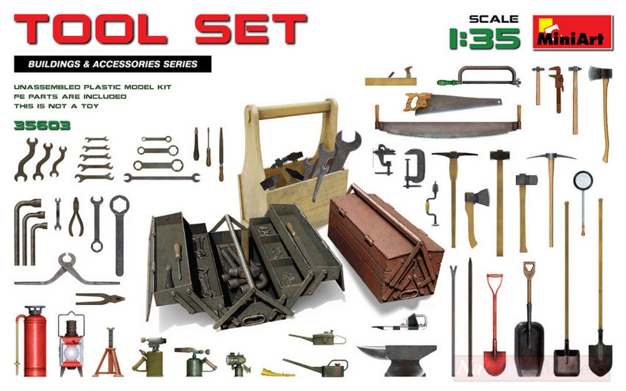 KIT DA MONTARE IN SCALA COMPATIBILE CON TOOL SET KIT 1:35 MINIART MIN35603