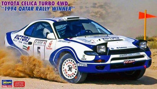 SCALE ASSEMBLY KIT COMPATIBLE WITH TOYOTA CELICA TURBO 4WD 1994 QATAR RALLY KIT 1:24 HASEGAWA HA20578