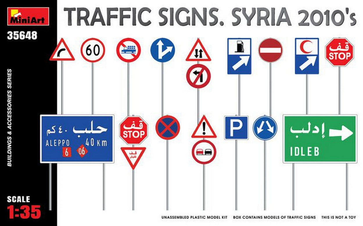 KIT DA MONTARE IN SCALA COMPATIBILE CON TRAFFIC SIGNS SYRIA 2010s KIT 1:35 MINIART MIN35648