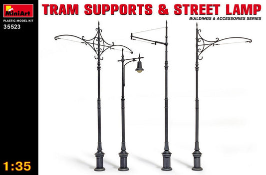 KIT TO BE ASSEMBLED IN SCALE COMPATIBLE WITH TRAM SUPPORTS AND STREET LAMPS KIT 1:35 MINIART MIN35523