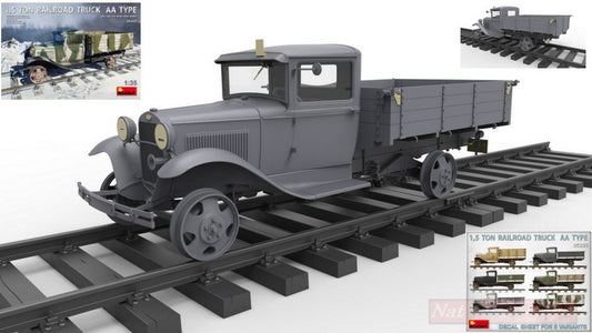 KIT TO BE ASSEMBLED IN SCALE COMPATIBLE WITH TRUCK AA TYPE 1.5 TON RAILROAD KIT 1:35 MINIART MIN35265