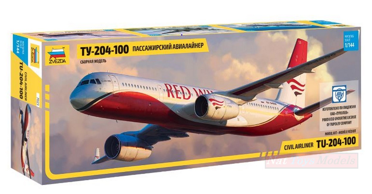 SCALE ASSEMBLY KIT COMPATIBLE WITH TUPOLEV TU 204-100 KIT 1:144 ZVEZDA Z7023