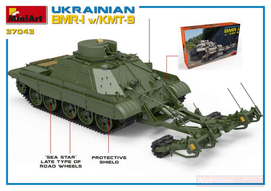 SCALE ASSEMBLY KIT COMPATIBLE WITH UKRAINIAN BMR-1 W/KMT-9 KIT 1:35 MINIART MIN37043