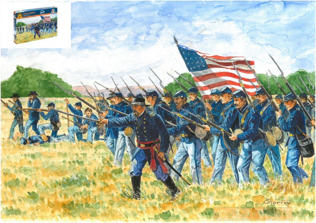 SCALE ASSEMBLY KIT COMPATIBLE WITH UNION INFANTRY "AMERICAN CIVIL WAR" KIT 1:72 ITALERI IT6177