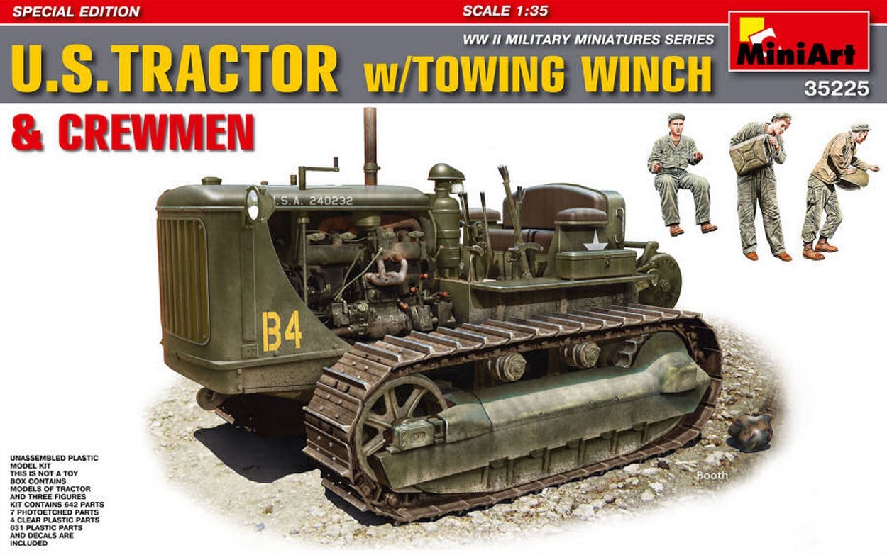 SCALE ASSEMBLY KIT COMPATIBLE WITH US TRACTOR W/TOWING &amp; CREWMEN KIT 1:35 MINIART MIN35225