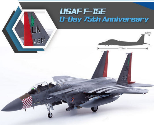 KIT DA MONTARE IN SCALA COMPATIBILE CON USAF F-15E D-DAY 75th ANNIVERSARY KIT 1:72 ACADEMY ACD12568