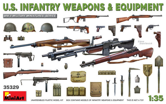 SCALE ASSEMBLY KIT COMPATIBLE WITH USINFANTRY WEAPONS &amp; EQUIPMENT KIT 1:35 MINIART MIN35329