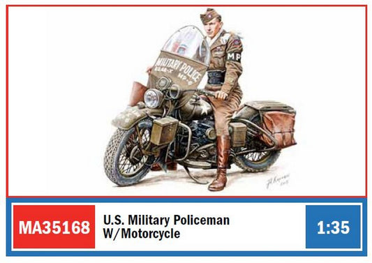 KIT D'ASSEMBLAGE À L'ÉCHELLE COMPATIBLE AVEC LE POLICEMAN USMILITAIRE AVEC KIT MOTO 1:35 MINIART MIN35168