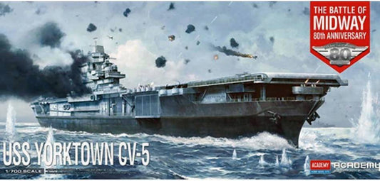 SCALE ASSEMBLY KIT COMPATIBLE WITH USS YORKTOWN CV-5 BATTLE OF MIDWAY KIT 1:700 ACADEMY ACD14229