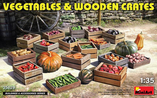 SCALE ASSEMBLY KIT COMPATIBLE WITH VEGETABLES &amp; WOODEN CRATES KIT 1:35 MINIART MIN35629