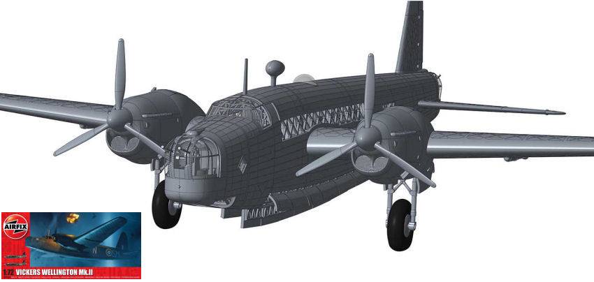 SCALE ASSEMBLY KIT COMPATIBLE WITH VICKERS WELLINGTON MKII KIT 1:72 AIRFIX A08021