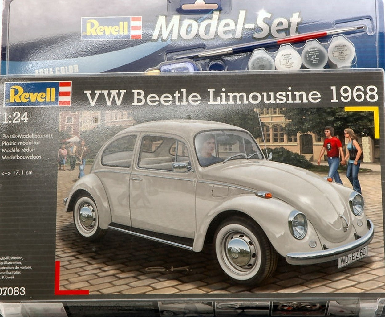 KIT DE MONTAGE À L'ÉCHELLE COMPATIBLE AVEC LE KIT DE MODÈLE VW BEETLE LIMOUSINE 68 1:24 REVELL RV67083