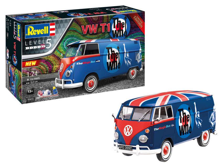 SCALE ASSEMBLY KIT COMPATIBLE WITH VW T1 "THE WHO" GIFT SET KIT 1:24 REVELL RV05672