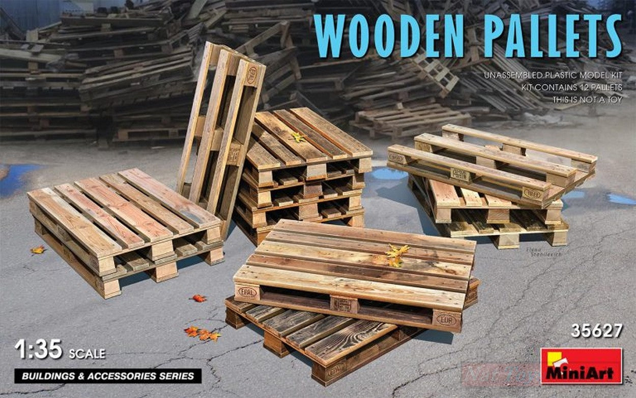 KIT TO ASSEMBLE IN SCALE COMPATIBLE WITH WOODEN PALLETS KIT 1:35 MINIART MIN35627