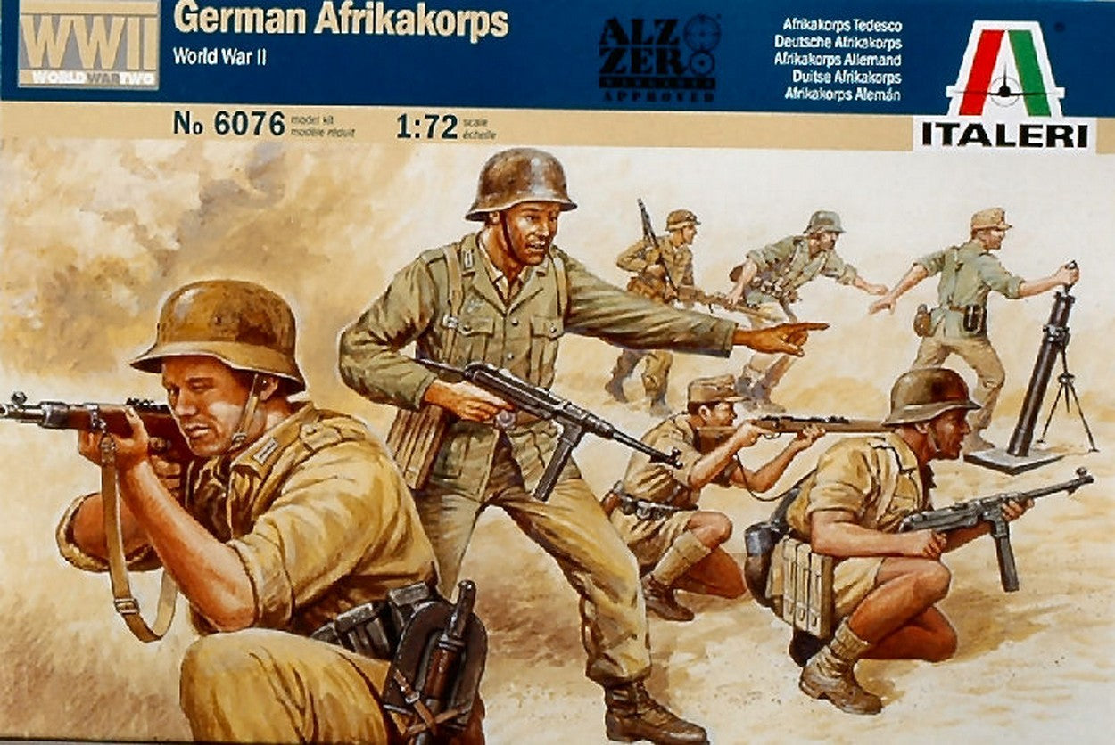 SCALE ASSEMBLY KIT COMPATIBLE WITH WW II GERMAN AFRIKA KORPS KIT 1:72 ITALERI IT6076