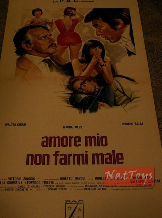 Film Poster MY LOVE DON'T MAKE ME MALE 1974 with Walter Chiari Original Poster