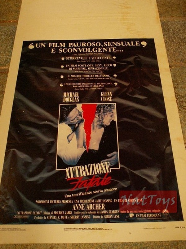 Locandina Film ATTRAZIONE FATALE con Michael Douglas Glenn Close Original Poster