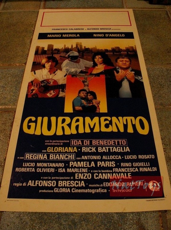 Locandina Film GIURAMENTO con Mario Merola Nino D'Angelo Original Poster