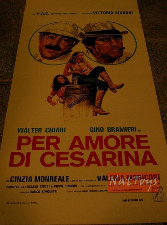 Film poster FOR THE LOVE OF CESARINA Gino Bramieri Walter Chiari Original Poster