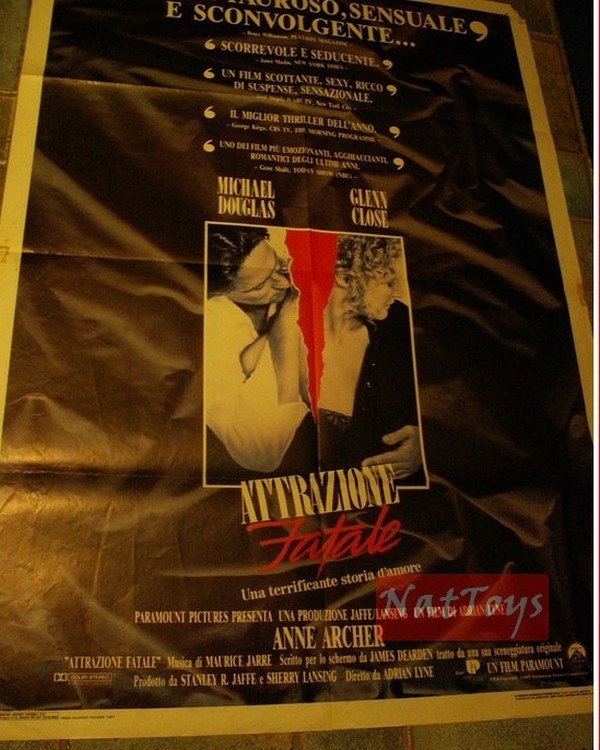 FATAL ATTRACTION Film Poster Michael Douglas Glenn Close Original Poster