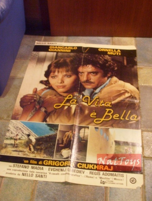 Manifesto Film LA VITA E' BELLA Giancarlo Giannini Ornella Muti Original Poster