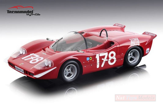 MODELLINO IN SCALA COMPATIBILE CON ABARTH 2000 S N.178 WINNER TARGA FLORIO 1969 BITTER-KELLENERS 1:18 TECNOMODEL TMD1858C