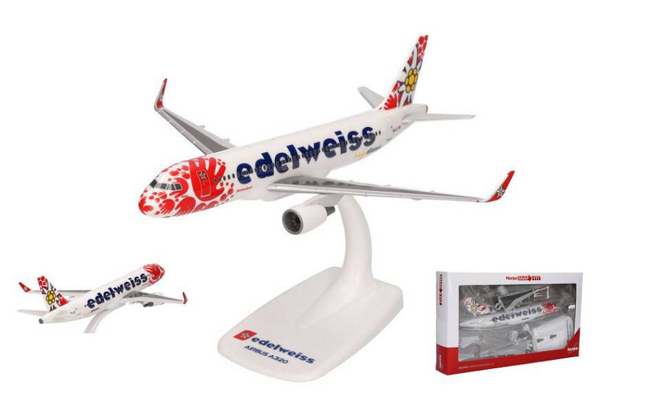 MODELE REDUIT COMPATIBLE AVEC AIRBUS A320 EDELWEISS "HELP ALLIANCE" 1:200 HERPA HP613712