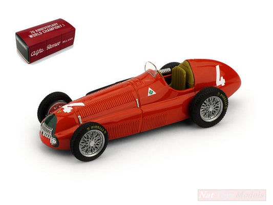 MODELLINO IN SCALA COMPATIBILE CON ALFA ROMEO 158 REG PARNELL 1950 N.4 3rd BRITAIN GP LIM.70 PCS 1:43 BRUMM BM0036E