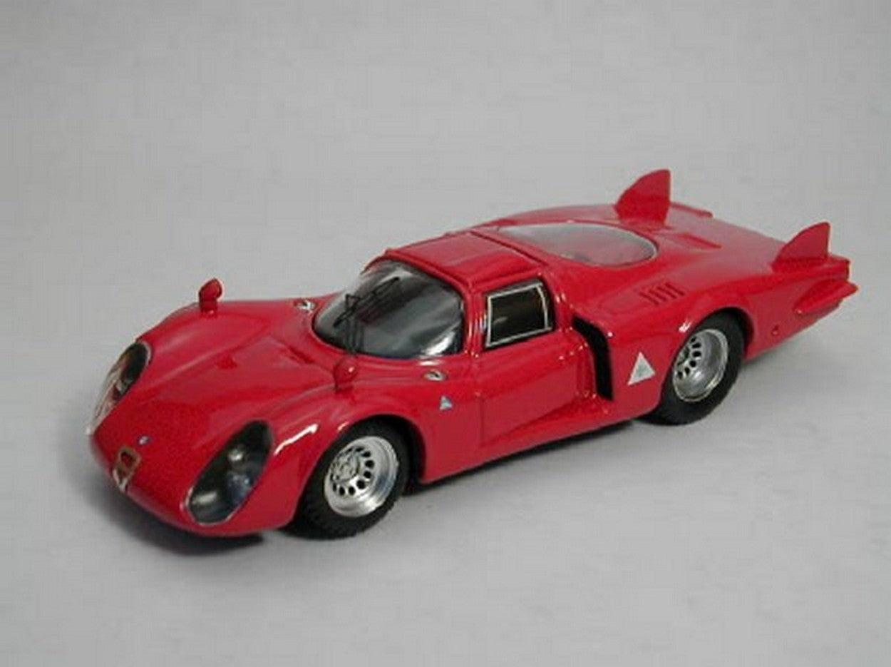 MODELLINO IN SCALA COMPATIBILE CON ALFA ROMEO 33.2 CODA LUNGA 1968 RED 1:43 BEST MODEL BT9251