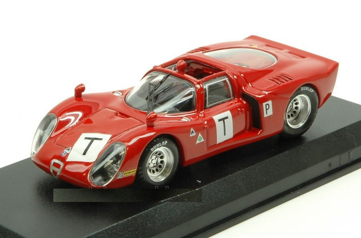 SCALE MODEL COMPATIBLE WITH ALFA ROMEO 33.2 LE MANS TEST 1968 BIANCHI-ZECCOLI-GROSSELIN-TROSCH 1:43 BEST MODEL BT9647