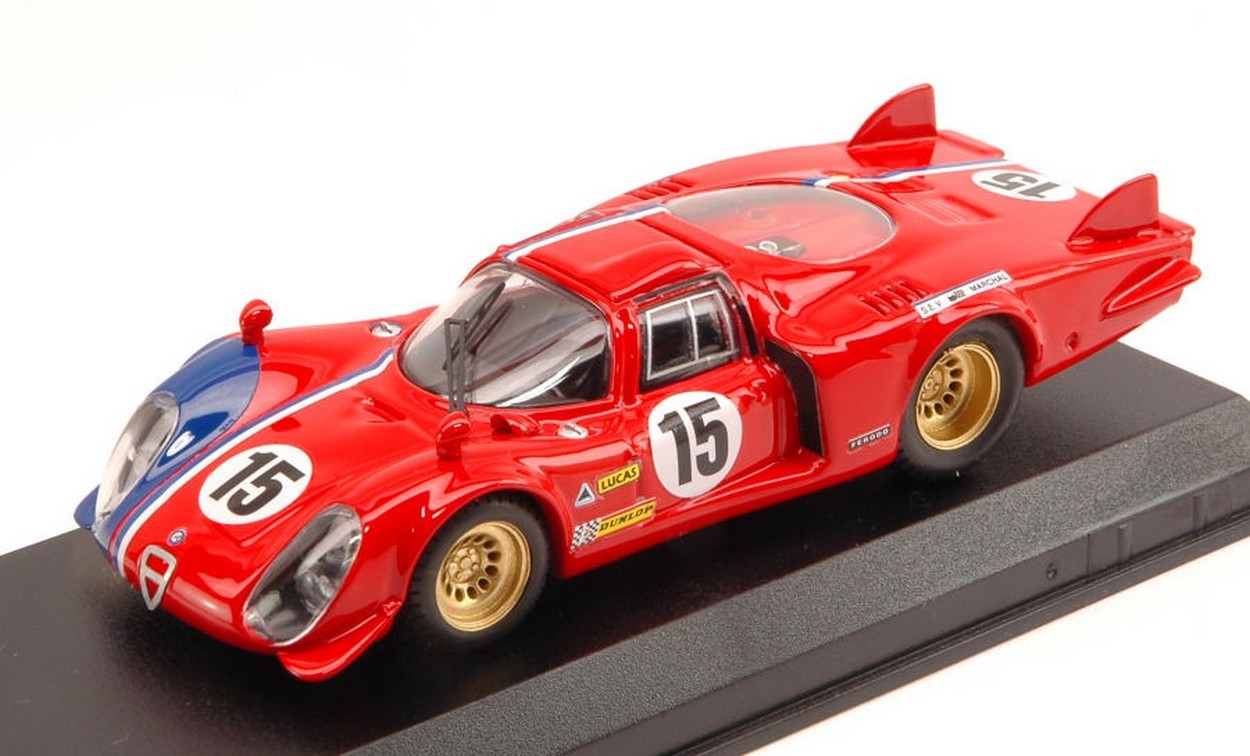 SCALE MODEL COMPATIBLE WITH ALFA ROMEO 33.2 LM N.15 LM TEST 1969 DRAIN-SLOTEMAKER 1:43 BEST MODEL BT9612