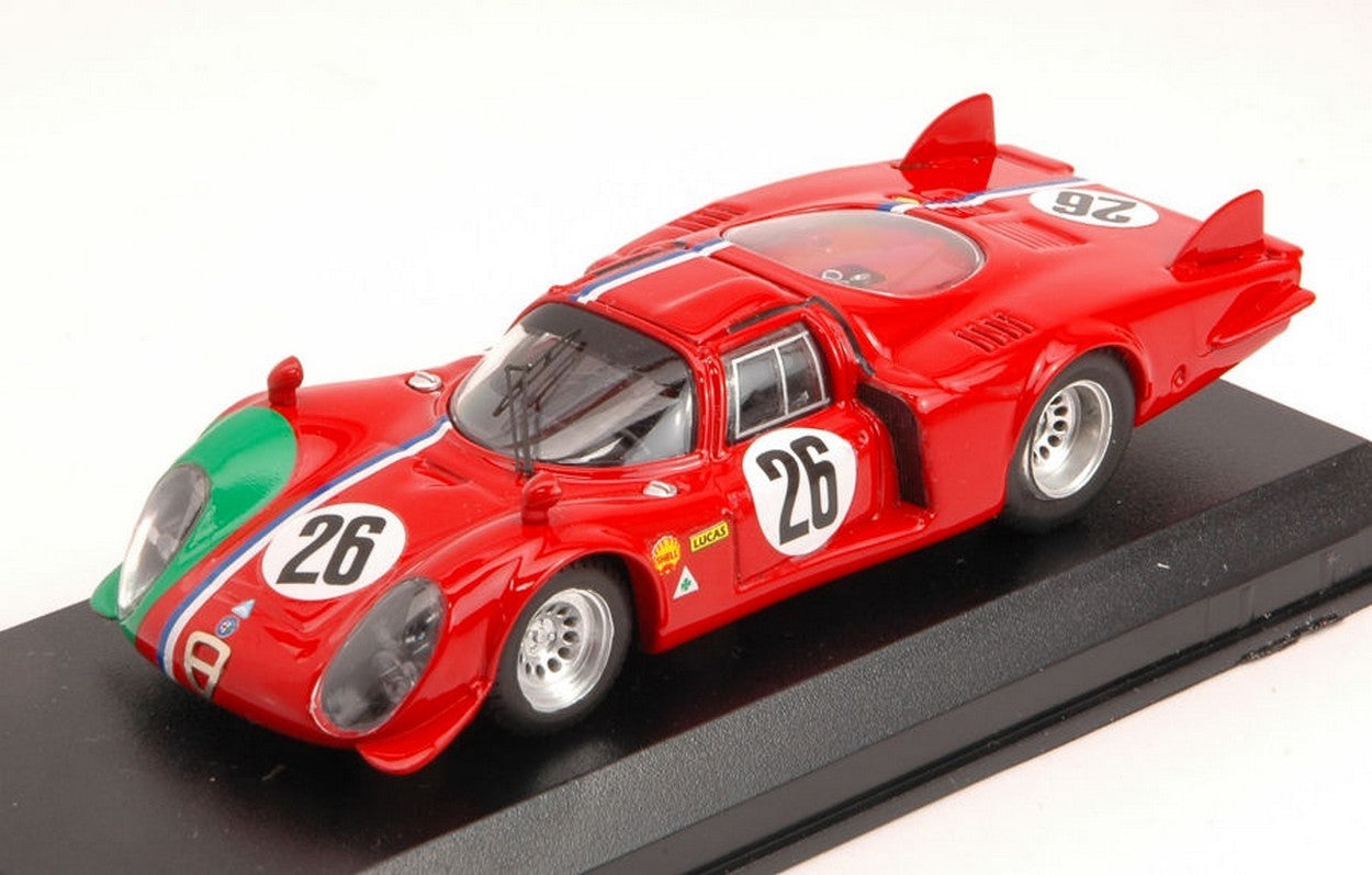 SCALE MODEL COMPATIBLE WITH ALFA ROMEO 33.2 LM N.26 DNF 1000 KM MONZA 1968 G.GOSSELIN-S.TROSCH 1:43 BEST MODEL BT9632