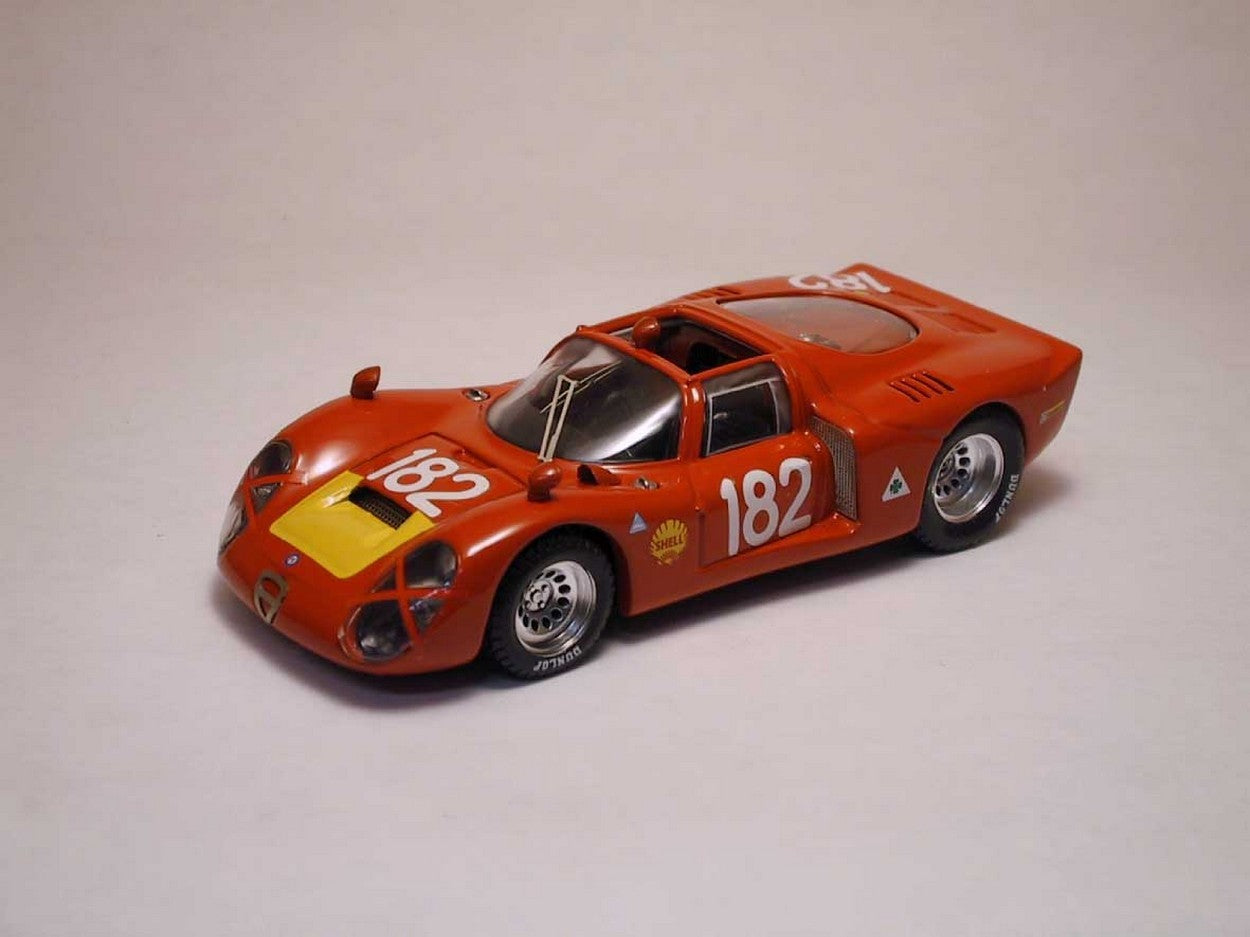 MODELLINO IN SCALA COMPATIBILE CON ALFA ROMEO 33.2 N.182 6th T.FLORIO 1968 G.BAGHETTI-G.BISCALDI 1:43 BEST MODEL BT9191