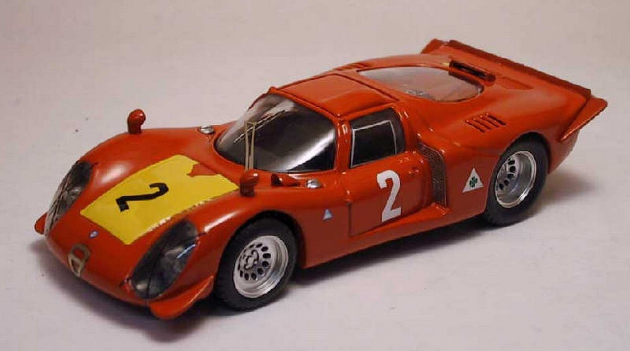 MODELE REDUIT COMPATIBLE AVEC ALFA ROMEO 33.2 N.2 3ème 500 KM IMOLA 1968 M.CASONI-S.DINI 1:43 MEILLEUR MODELE BT9186