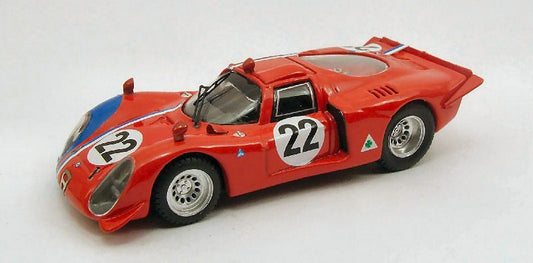 MODELLINO IN SCALA COMPATIBILE CON ALFA ROMEO 33.2 N.22 RETIRED 1000 KM PARIGI 1968 PILETTE-SLOTEMAKER 1:43 BEST MODEL BT9419