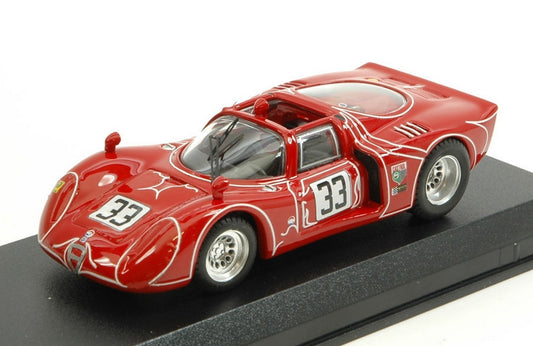 SCALE MODEL COMPATIBLE WITH ALFA ROMEO 33.2 N.33 DNF 6 H WATKINS GLEN 1968 H.KWECH-J.MARTINO 1:43 BEST MODEL BT9640