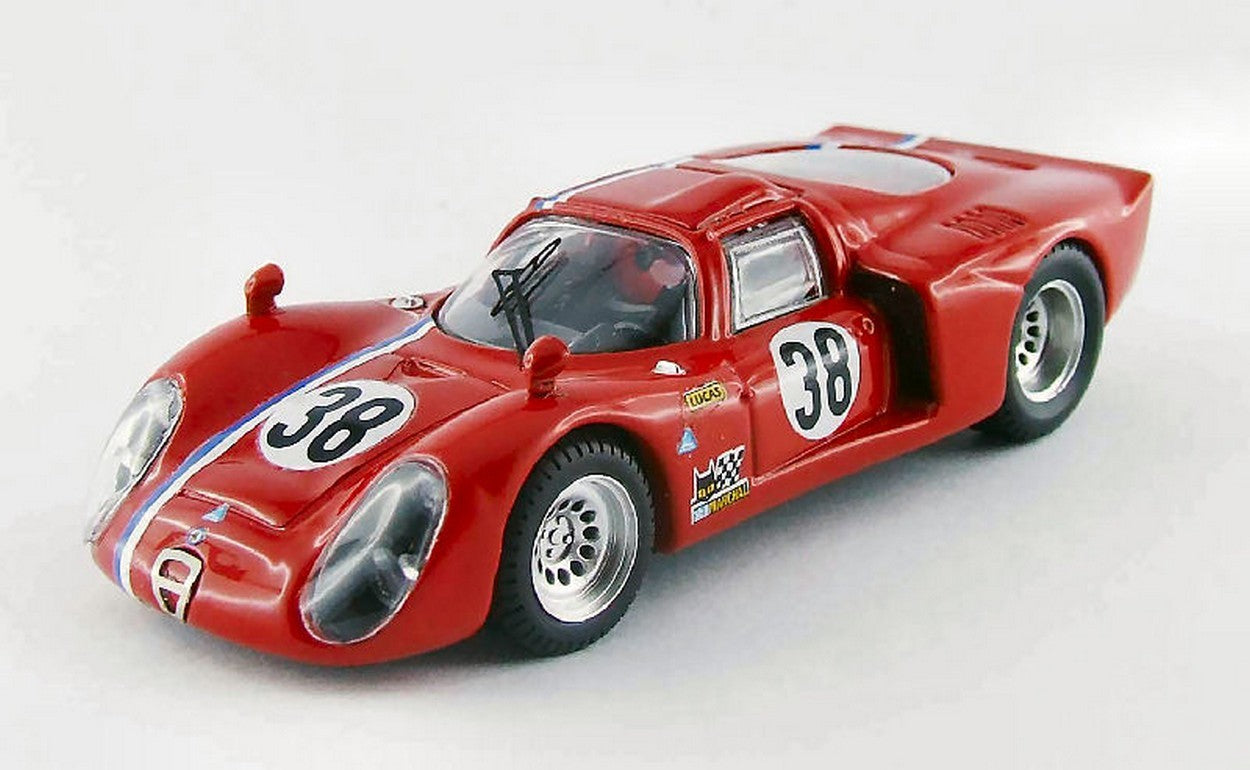 MODELE REDUIT COMPATIBLE AVEC ALFA ROMEO 33.2 N.38 LM TEST 1968 GOSSELIN-TROSCH 1:43 MEILLEUR MODELE BT9502