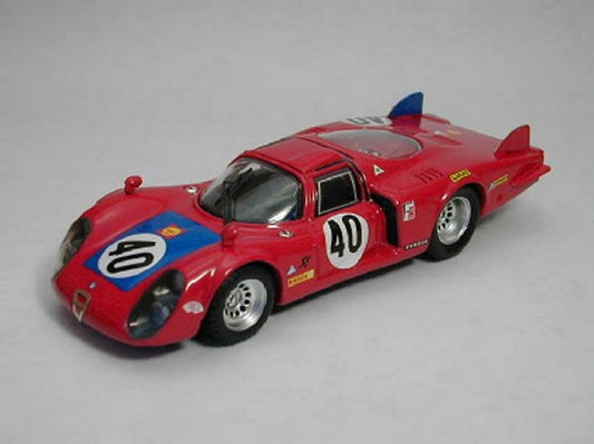 MODELLINO IN SCALA COMPATIBILE CON ALFA ROMEO 33.2 N.40 6th LM 1968 M.CASONI-G.BISCALDI 1:43 BEST MODEL BT9255