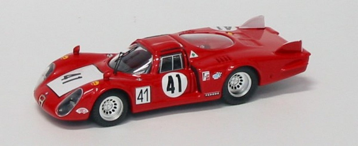 MODELE REDUIT COMPATIBLE AVEC ALFA ROMEO 33.2 N.41 28ème LE MANS 1968 VACCARELLA-BAGHETTI 1:43 MEILLEUR MODELE BT9272