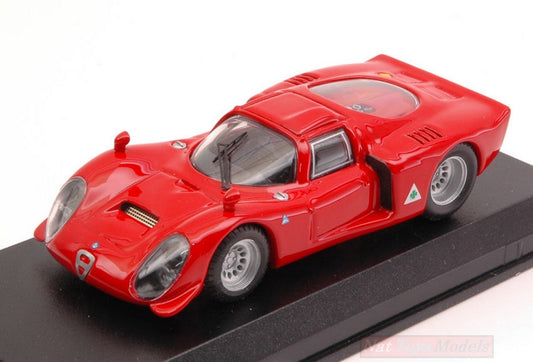 SCALE MODEL COMPATIBLE WITH ALFA ROMEO 33.2 PROVA 1968 RED 1:43 BEST MODEL BT9114