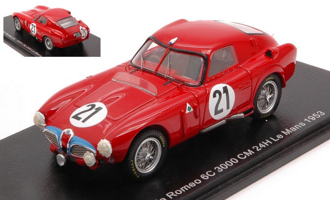 MODELE REDUIT COMPATIBLE AVEC ALFA ROMEO 6C 3000 CM N.21 LM 1953 C.SANESI-P.CARINI 1:43 SPARK MODEL S4702