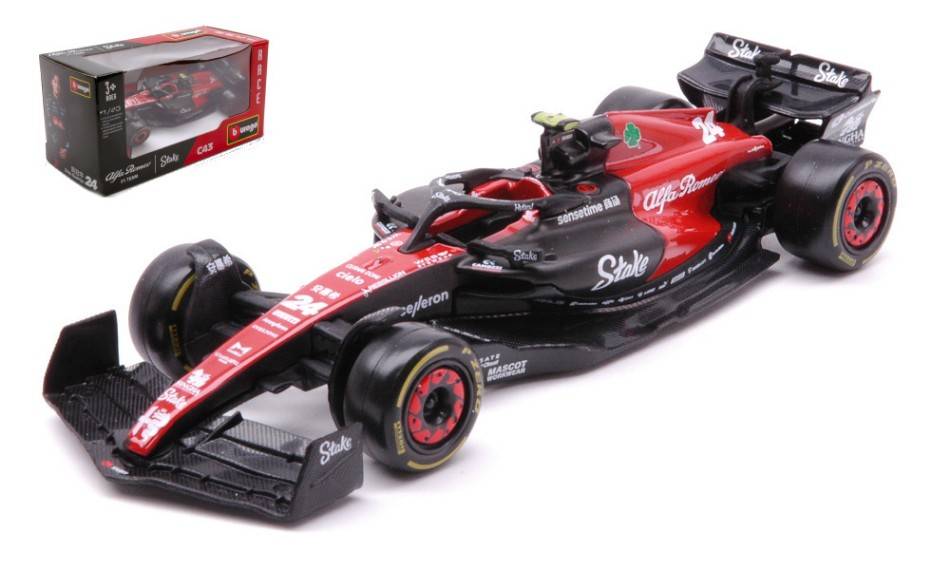 MODÈLE RÉDUIT COMPATIBLE AVEC ALFA ROMEO F1 C43 N.24 GUANYU ZHOU 2023 1:43 BURAGO BU38085Z