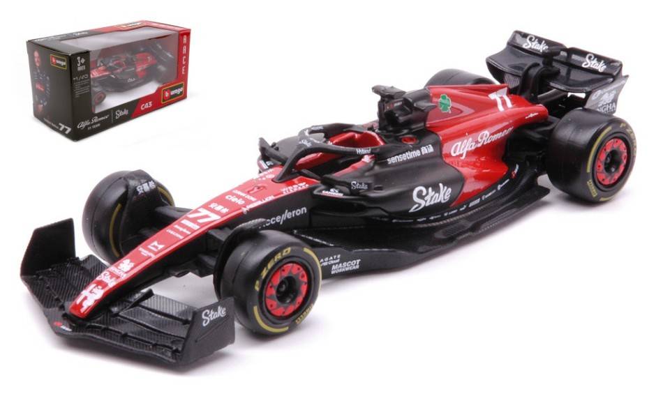 MODÈLE RÉDUIT COMPATIBLE AVEC ALFA ROMEO F1 C43 N.77 VALTTERI BOTTAS 2023 1:43 BURAGO BU38085B