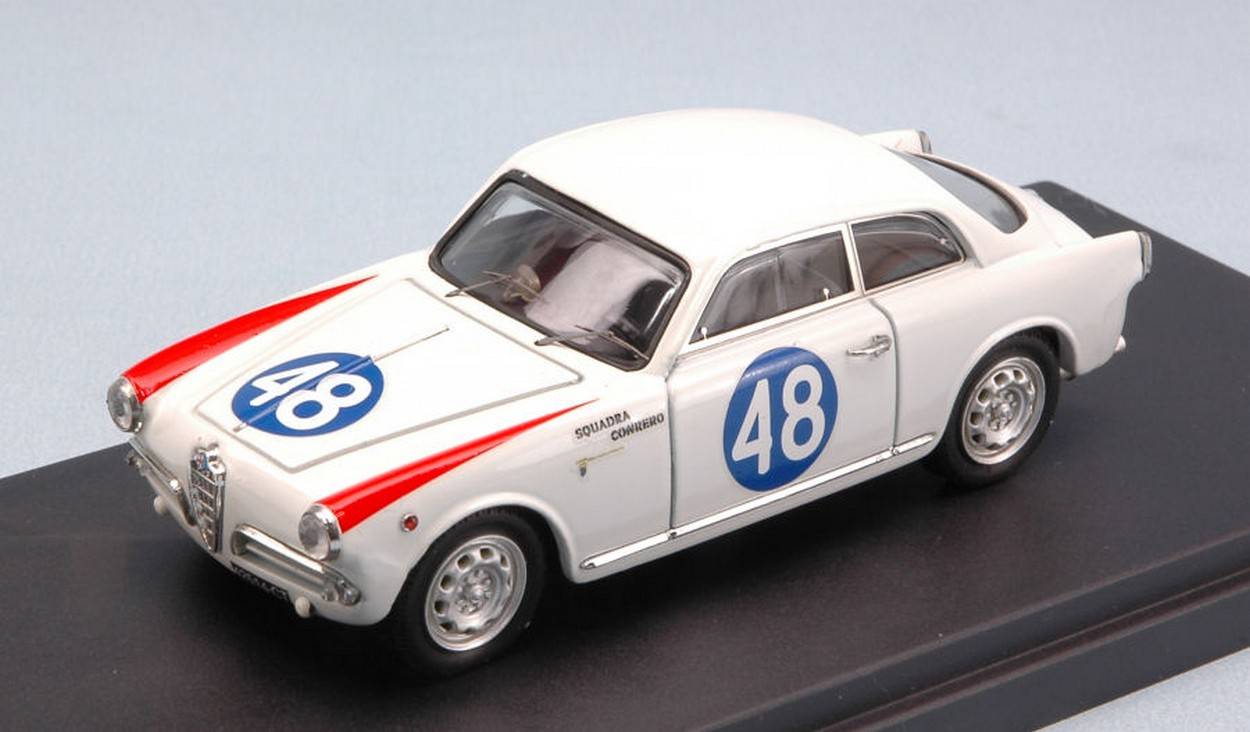 SCALE MODEL COMPATIBLE WITH ALFA ROMEO GIULIETTA 1st T N.48 20th TARGA FLORIO 1960 COCO-SABBIA 1:43 BANG BG7345