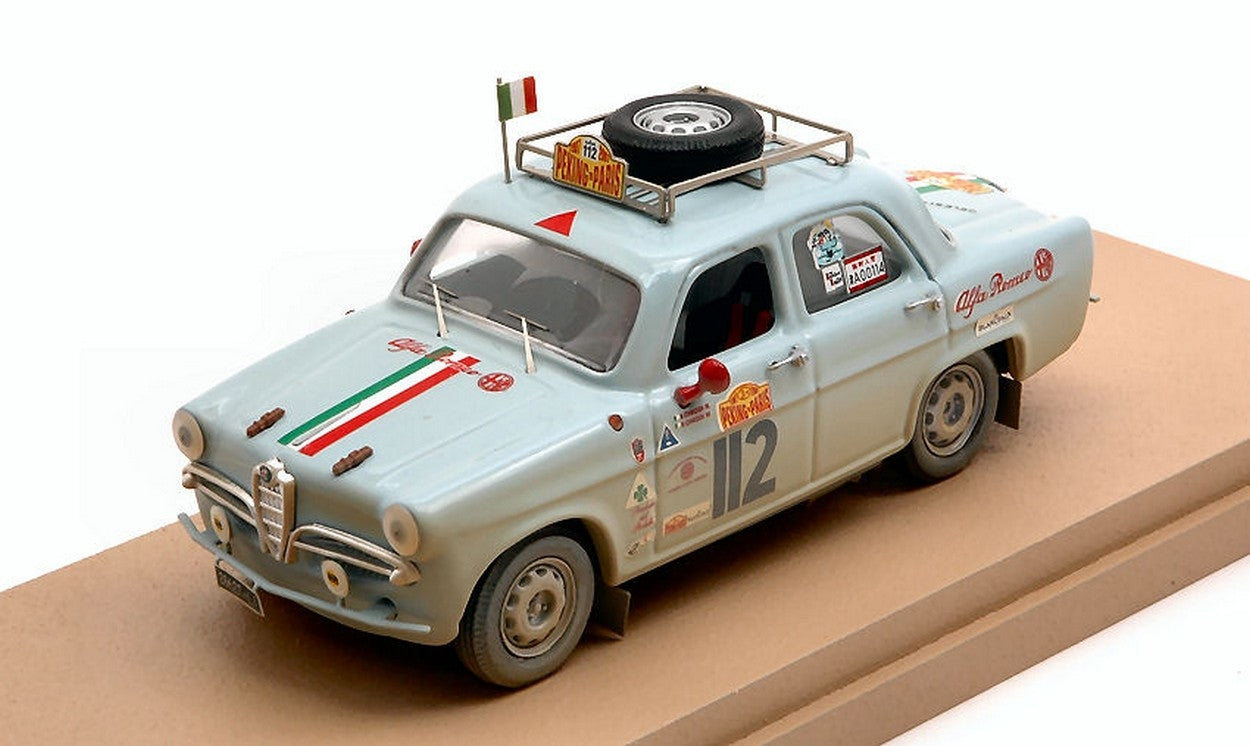 MODELLINO IN SCALA COMPATIBILE CON ALFA ROMEO GIULIETTA PECHINO-PARIGI 2007 RITA CHIODI-ROBY CHIODI 1:43 RIO RI4647