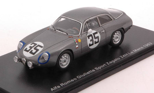 MODELLINO IN SCALA COMPATIBILE CON ALFA ROMEO GIULIETTA SPORT ZAGATO N.35 LM 1963 G.BISCALDI-"KIM" 1:43 SPARK MODEL S9053