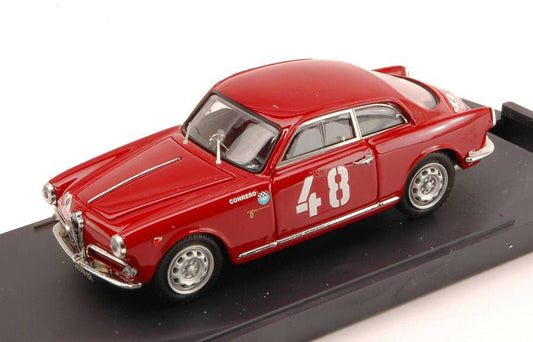 MODELLINO IN SCALA COMPATIBILE CON ALFA ROMEO GIULIETTA SPRINT N.48 RALLY SESTRIERE 1958 ADA PACE-BART.1:43 BANG BG7248